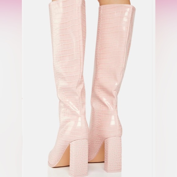 NEW BABY PINK CROC BOOTS - Picture 4 of 4